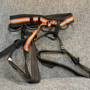 Ocun Adjustable Climbing Harness for Sport Rock Ice Climbing Large Black Orange